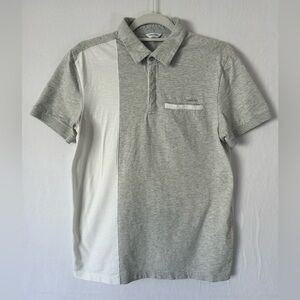 Calvin Klein Gray/ White Colorblock Polo Shirt – Men’s Size S
